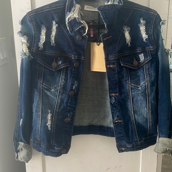 Machine Jackets & Blazers - Machine Distressed Jean Jacket